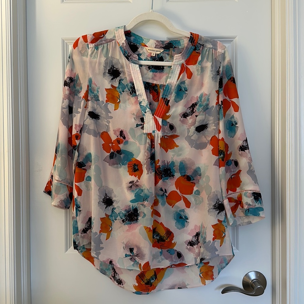 Rebecca Taylor Floral Blouse Size 8